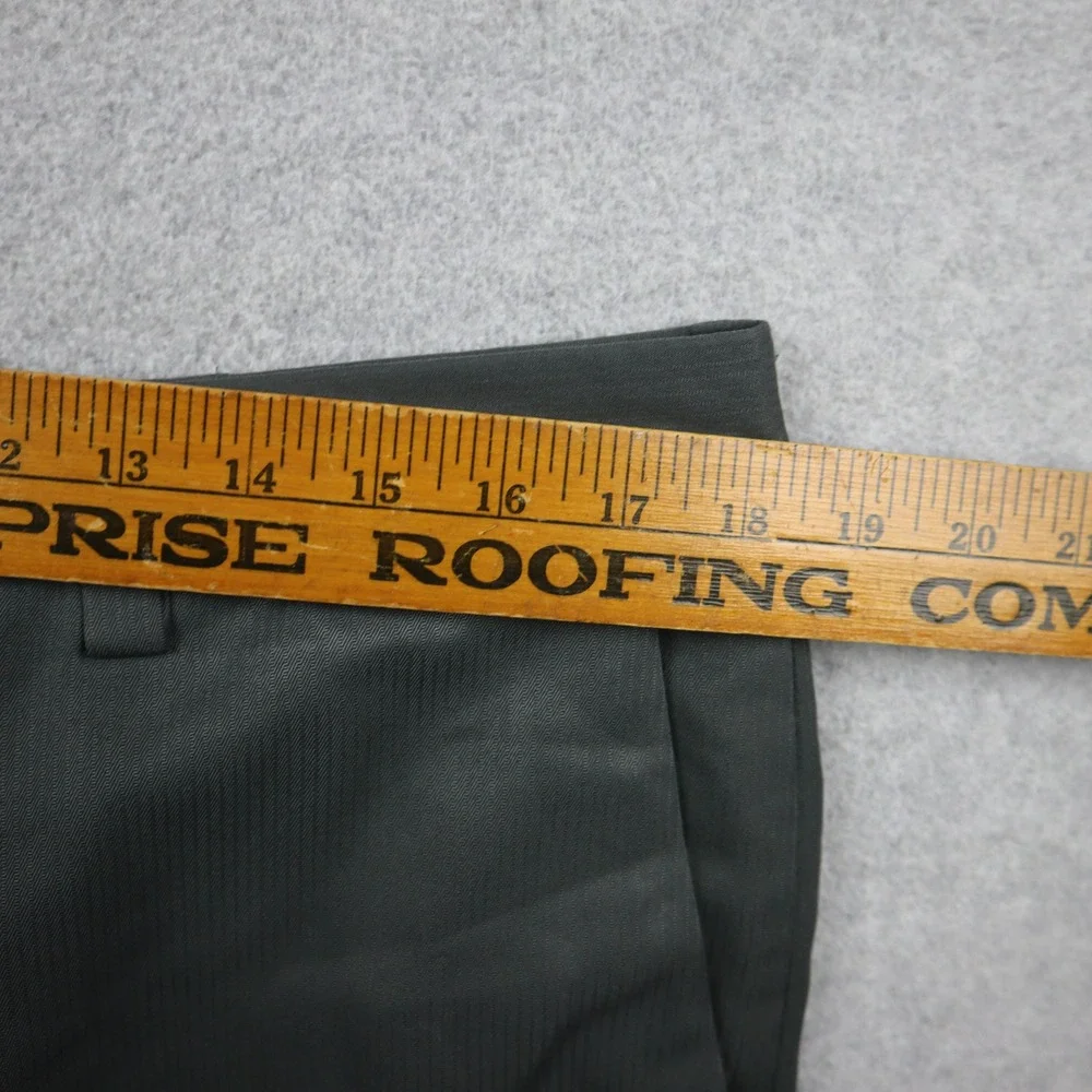 Kenneth Cole Reaction Dress Pants Mens 36x30 Gray Herringbone Flat Front Slacks